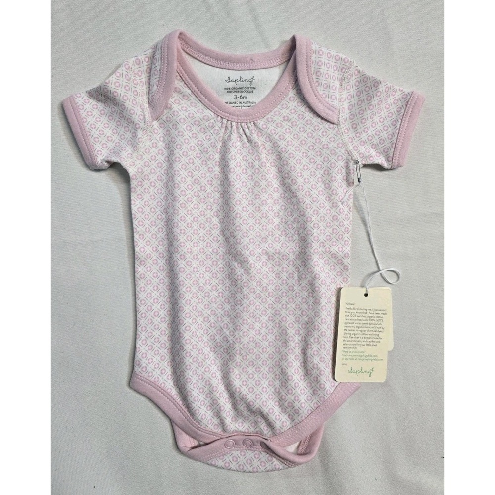 Sapling Baby Girls Bodysuit 3-6 Months  Pink NWT Organic